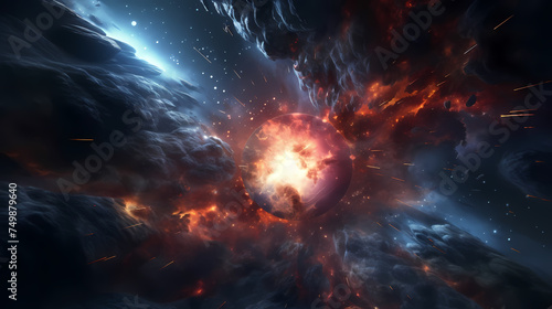 Supernova explosion  space background