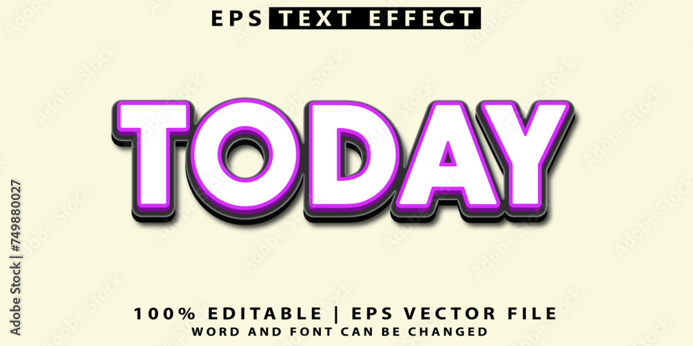 Vector Today Minimalist Text Effect 3D Vector Today Minimalist Text Effect 3D