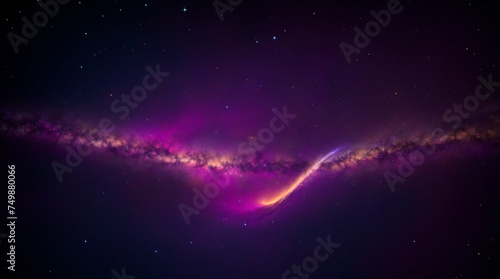 Radiant purple wave surges through a celestial starlit vista 