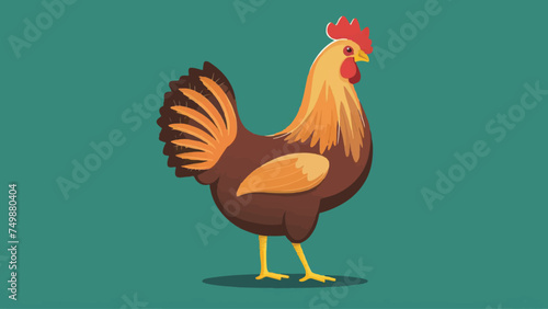 "Flat Design Vector Chicken Illustration. Perfect for Farm-Themed Designs. 