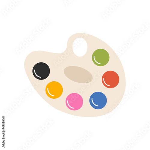 Watercolor painting palette icon isolated. Vector illustration.