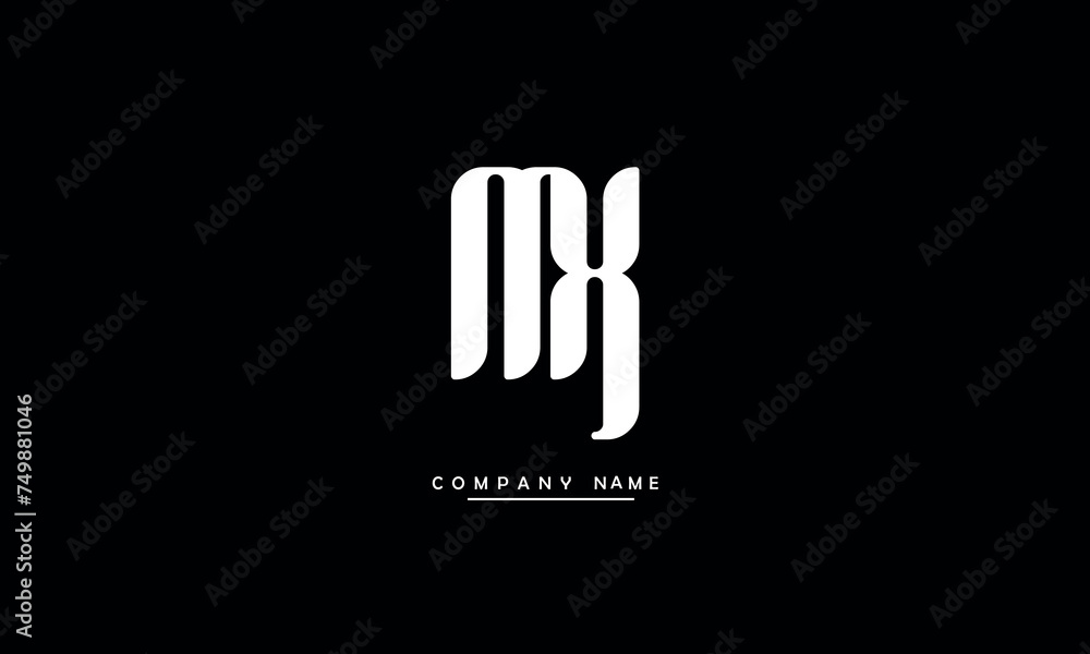 MX, XM, M, X Abstract Letters Logo Monogram MX, XM, M, X Abstract Letters Logo Monogram
