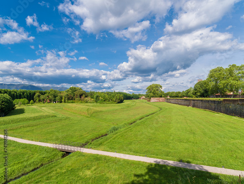 Принти на полотні Lucca ancient city walls glacis beautiful park