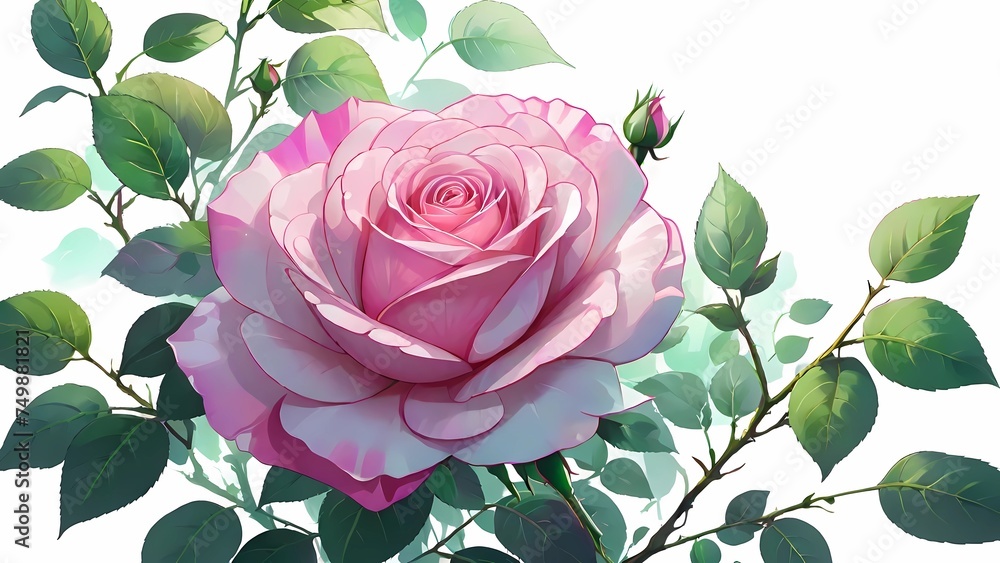 illustration of rose, pattern with roses