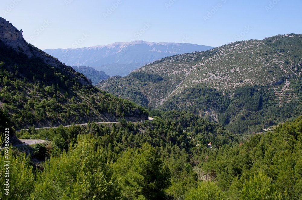 Landscape from the Ey pass in Drome in the South East of France, in Europe