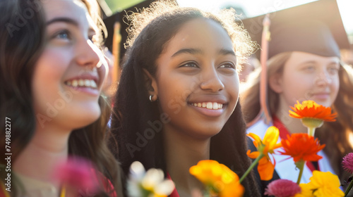 Bright Futures: Smiling Students at Graduation Ceremony 