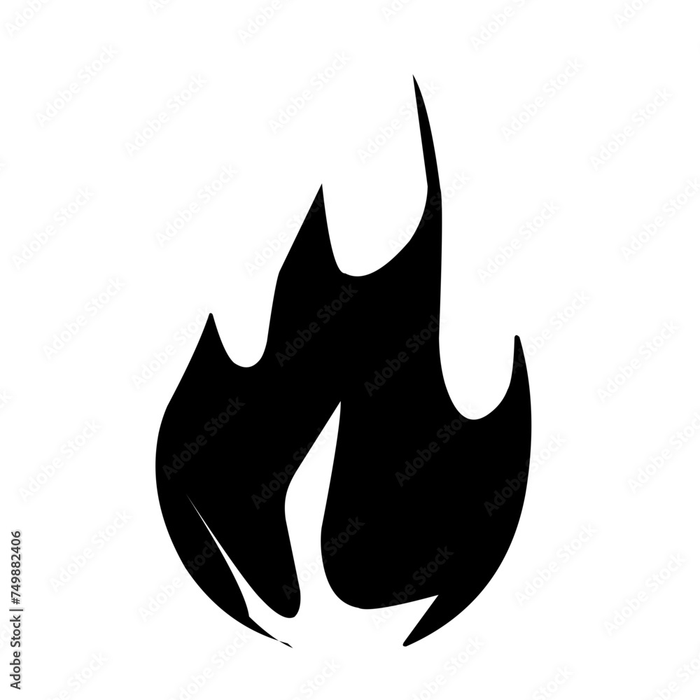 black and white of set fire icon black and white of set fire icon