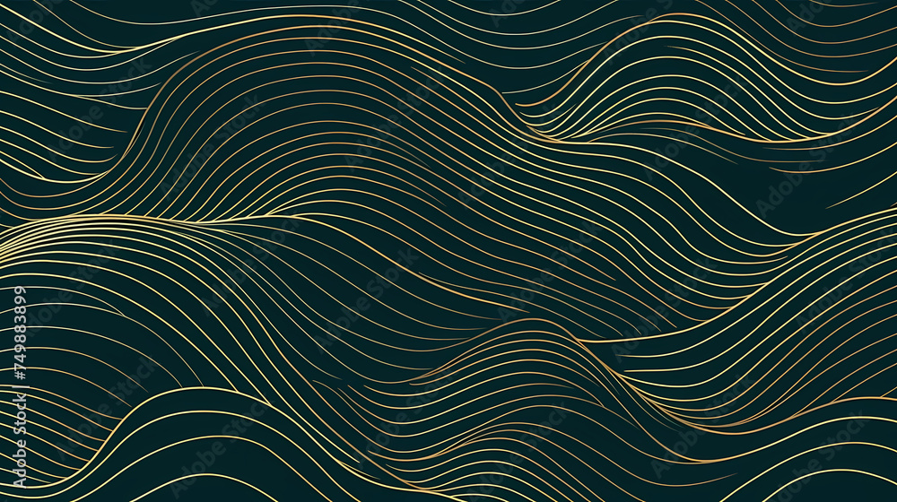 Vector art deco wavy luxury pattern, wavy lines japanese style background Vector art deco wavy luxury pattern, wavy lines japanese style background