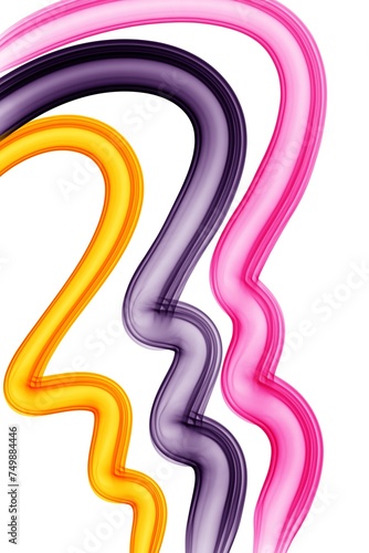 3d neon curvy abstract waves illustration