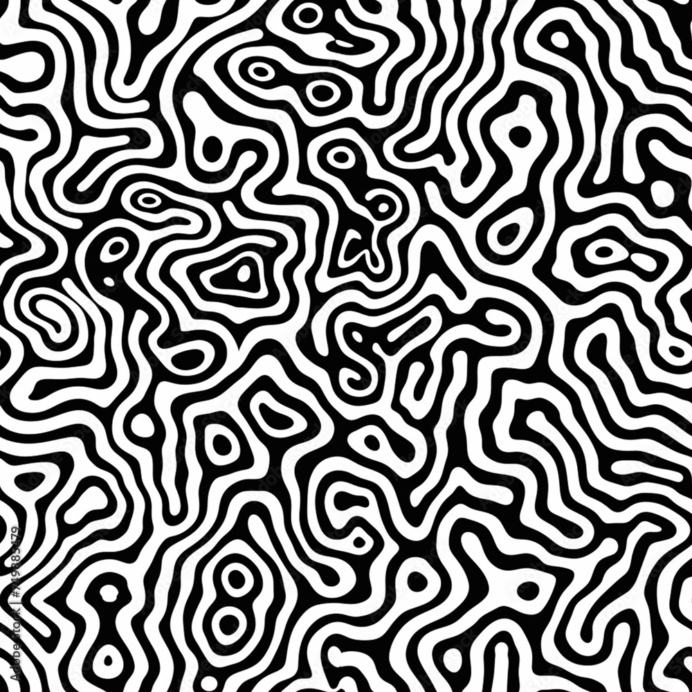 coral black and white seamless pattern tile background