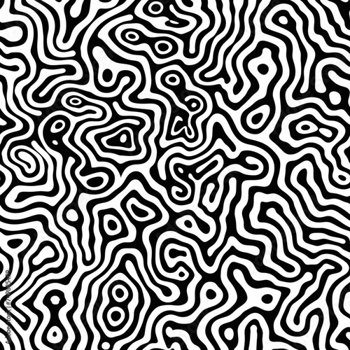 coral black and white seamless pattern tile background