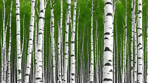 Background  birch forest