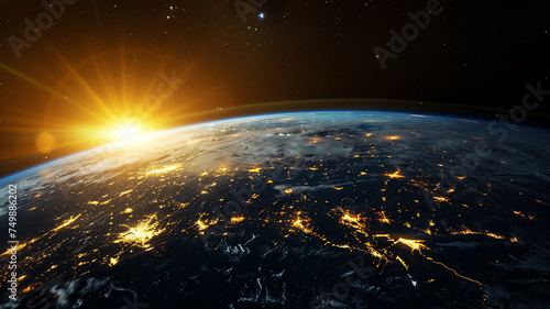 Morning light and the horizon seen from space