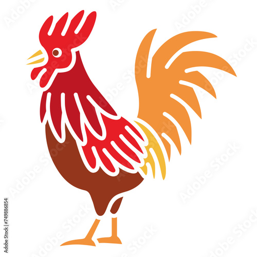 rooster mascot illustration