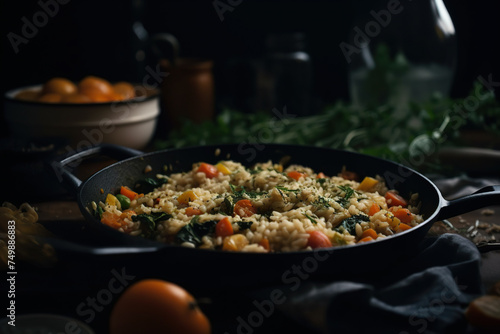 Delicious Traditional Risotto In Big Pan