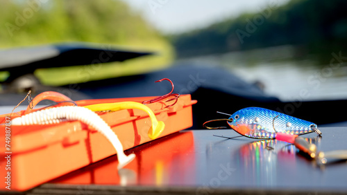 baubles and fishing gear from a fisherman in a boat photo