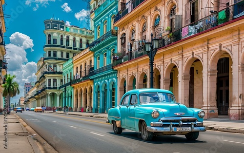The colorful  bustling streets of Old Havana  classic cars and colonial architecture telling stories of the past 