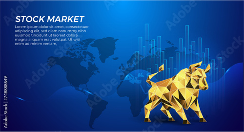 Indian economy increase bull market. indian stock market high growth.
