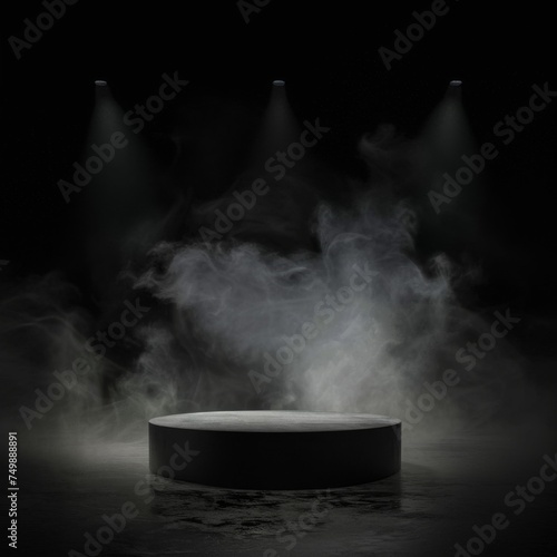Wallpaper Mural Podium black rock dark smoke background product shot Torontodigital.ca