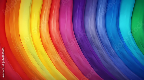 Colorful wooden background with vertical planks of different bright colors and copy space