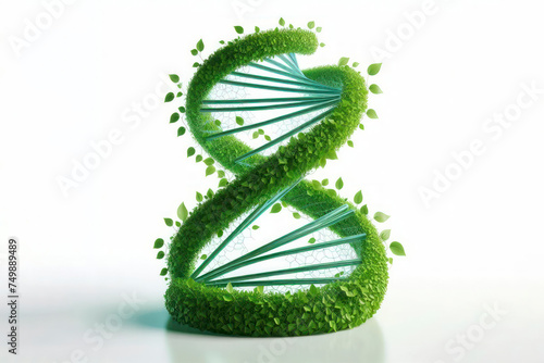 3d green sustainability DNA abstract isolated on white background copy space. ai generative