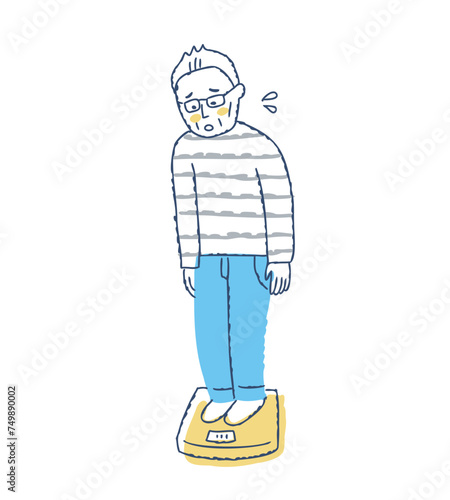 体重を気にしているシニア男性