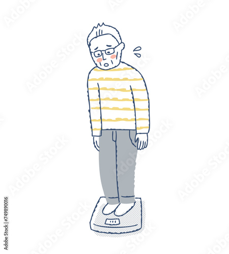 体重を気にしているシニア男性