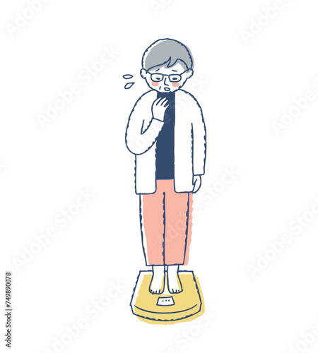 体重を気にしているシニア女性