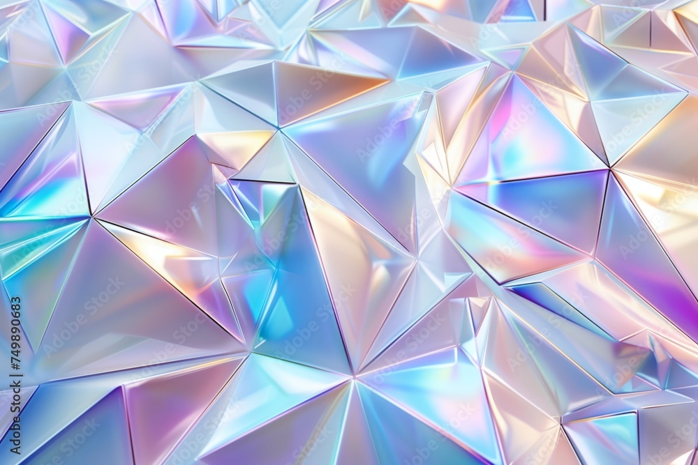 Iridescent geometric pattern with vibrant reflections Iridescent geometric pattern with vibrant reflections