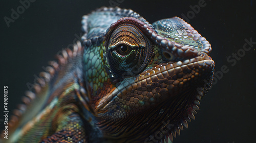 Vivid Jacksons Chameleon Studio Portrait with Dargon