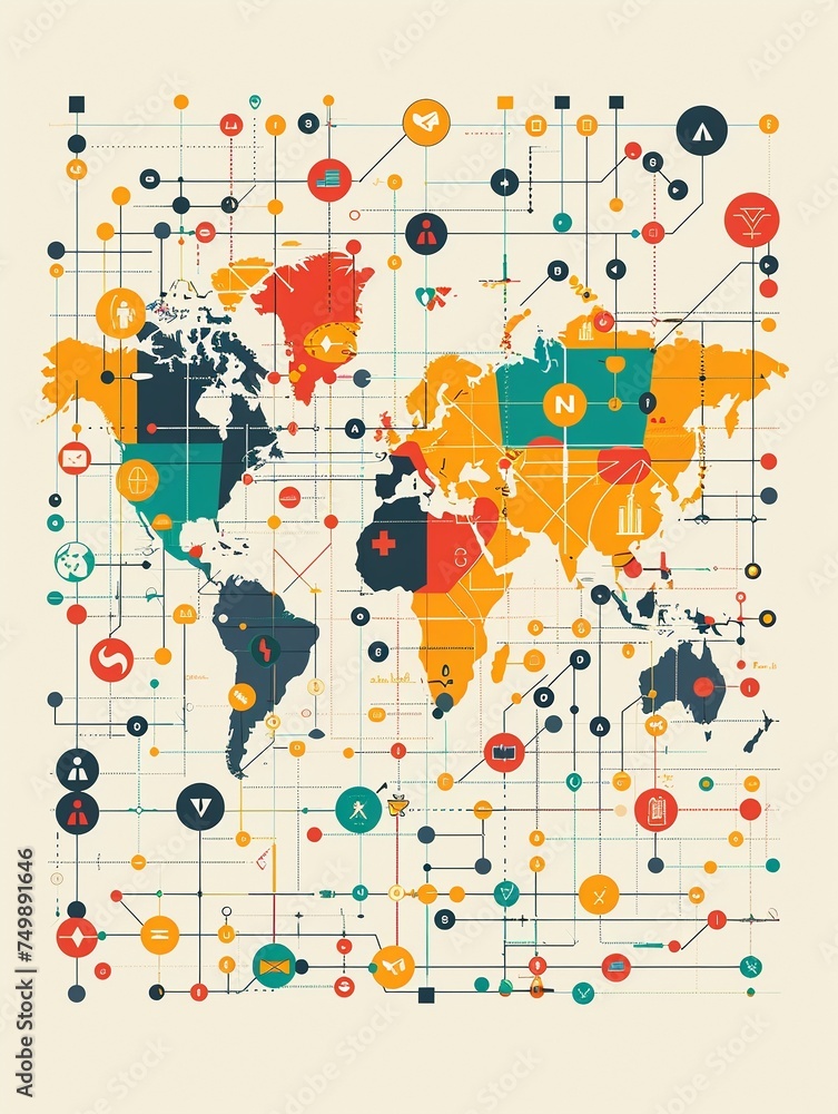 Fototapeta premium Illustrate a global health network where borders do not limit medical advancements