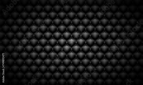 Background for Poker or Casino. Black leather upholstery. Vector template for your design.