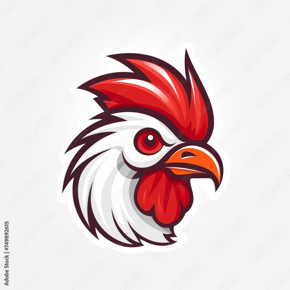 Chicken flat design graphic on white background Chicken flat design graphic on white background