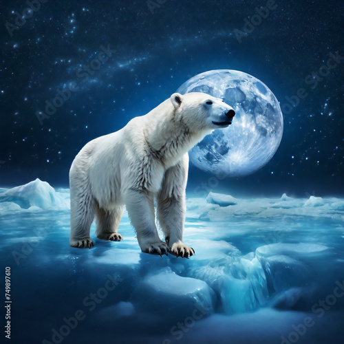 polar bear on ice