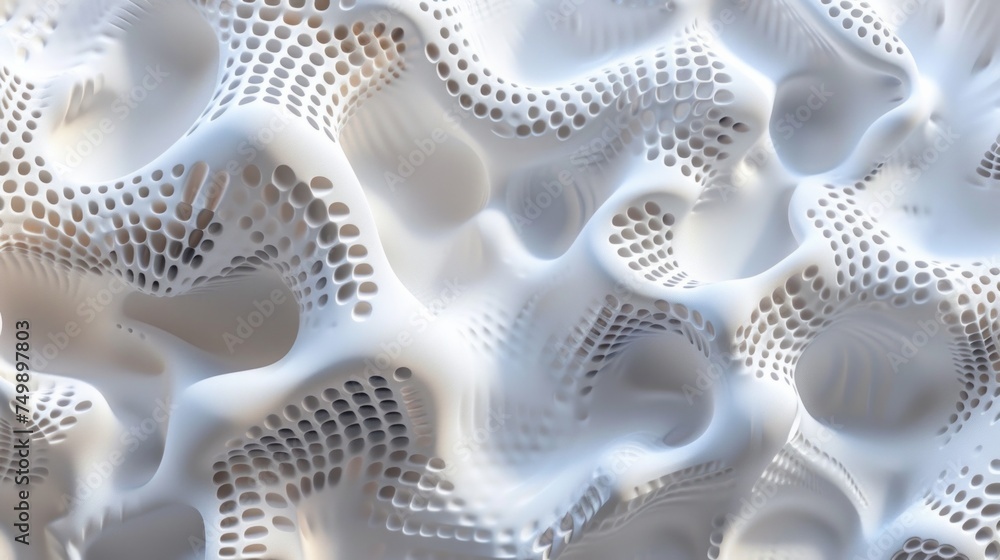 Design a seamless 3D pattern texture on a pristine white background, emphasizing abstract geometric shapes and forms. The texture should be intricate and detailed, AI Generative - obrazy, fototapety, plakaty 