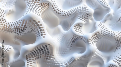 Design a seamless 3D pattern texture on a pristine white background  emphasizing abstract geometric shapes and forms. The texture should be intricate and detailed  AI Generative