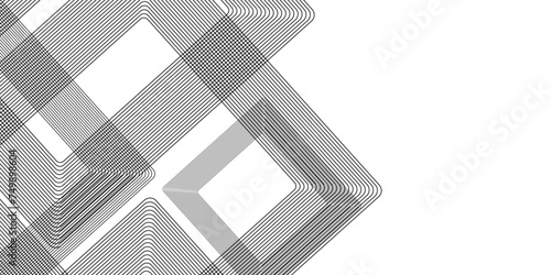 Abstract background with black lines and white background design  Geometric design with dynamic on white background in concept, wave.  rectangle and triangle lines and shapes design 