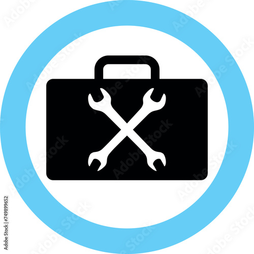 Silhouette of Repair Kit Icon in Flat Style. Vector Illustration.