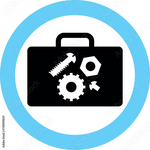 Silhouette of Repair Kit Icon in Flat Style. Vector Illustration.