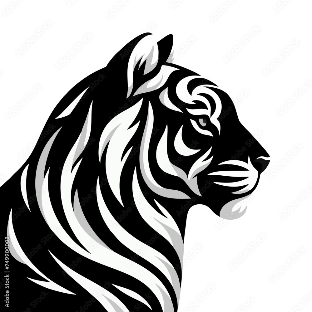 Tiger Logo Head simple and clean symbol
