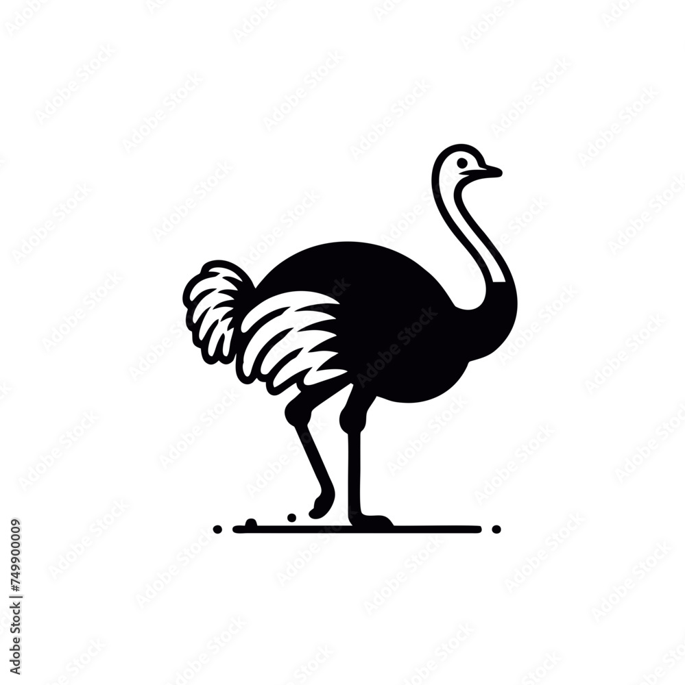 Simple and Clean Ostrich Logo Icon