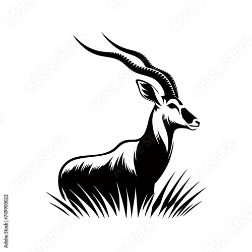Simple and Clean Gazelle Antelope Logo Icon