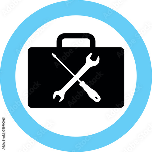 Silhouette of Repair Kit Icon in Flat Style. Vector Illustration.