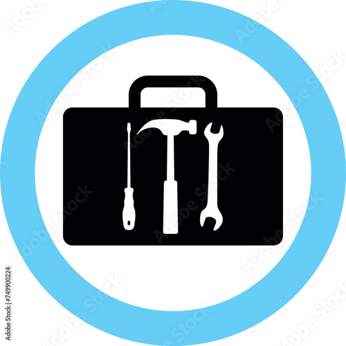 Silhouette of Repair Kit Icon in Flat Style. Vector Illustration.