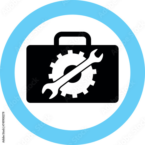 Silhouette of Repair Kit Icon in Flat Style. Vector Illustration.
