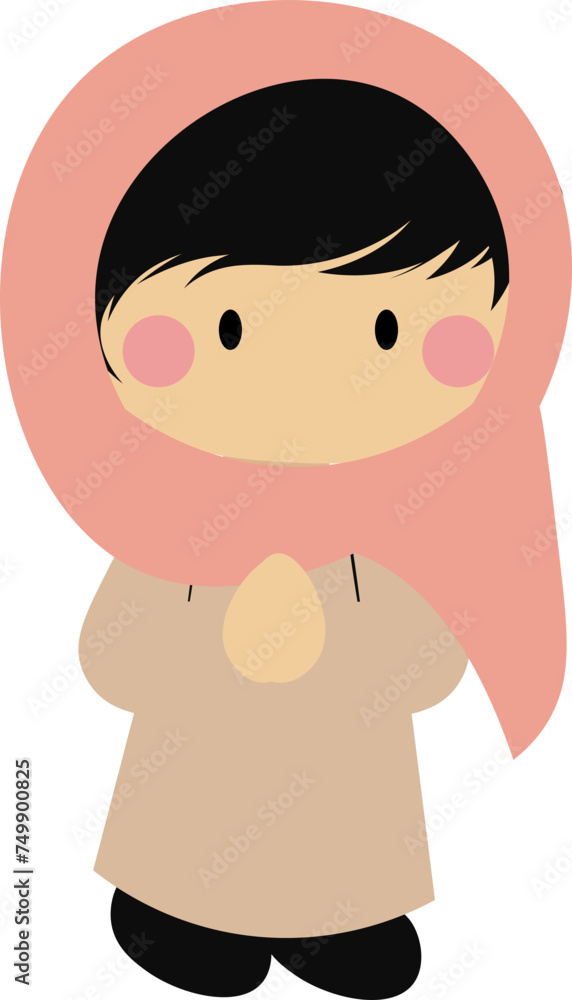 a cute girl happy ramadhan and eid, chibi perempuan mengucapkan selamat ramadhan dan idul fitri a cute girl happy ramadhan and eid, chibi perempuan mengucapkan selamat ramadhan dan idul fitri