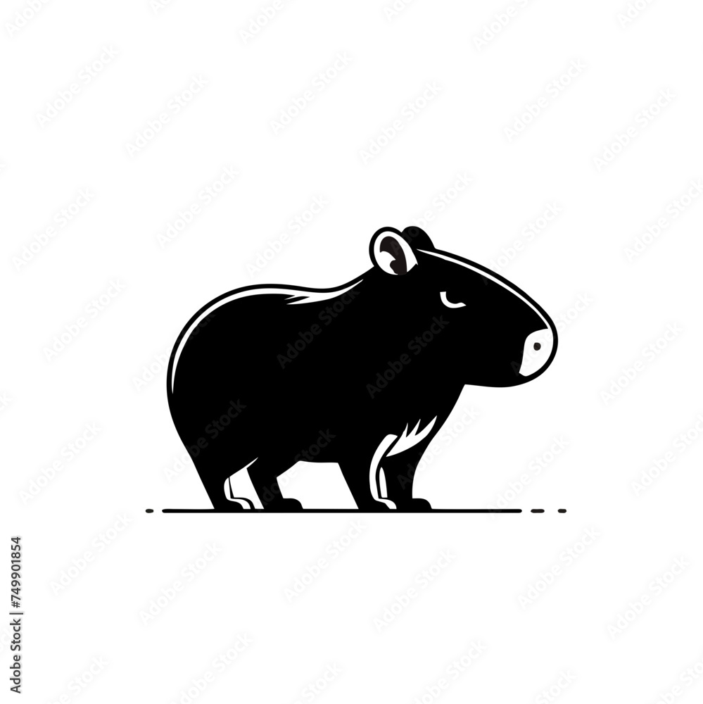 Obraz premium Capybara Logo Icon Simple and Clean