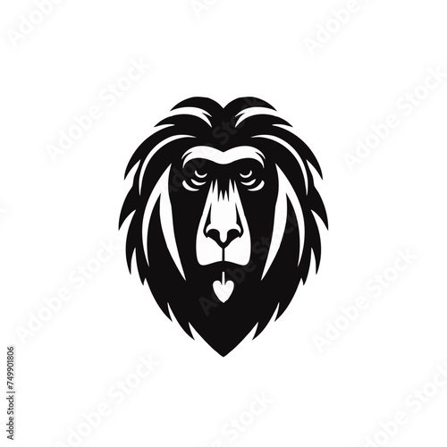Mandrill Head Front View  Logo Icon Simple and Clean