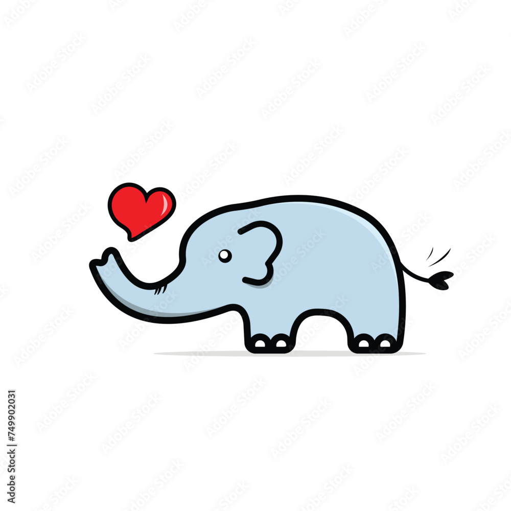 Fototapeta premium cute baby elephant vector illustration for kids