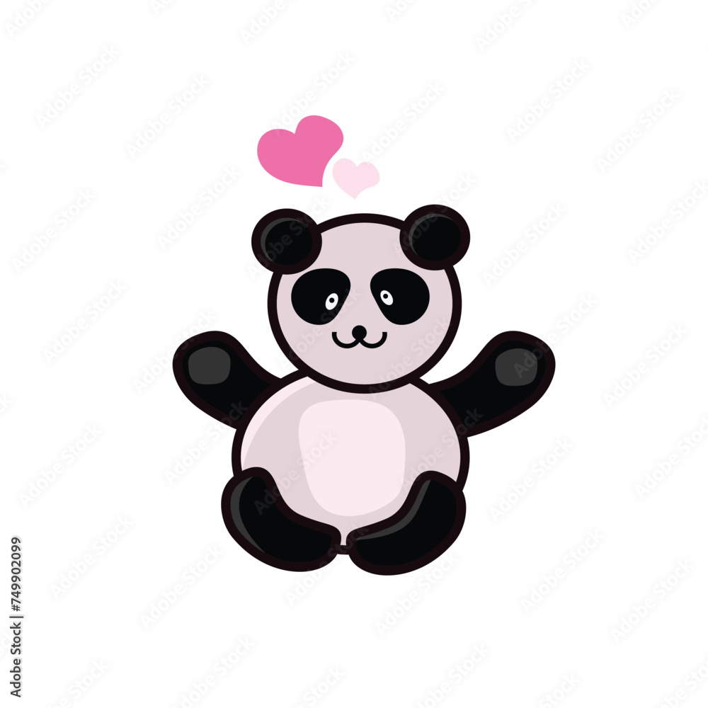 Fototapeta premium cute baby panda vector illustration for kids